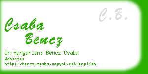 csaba bencz business card